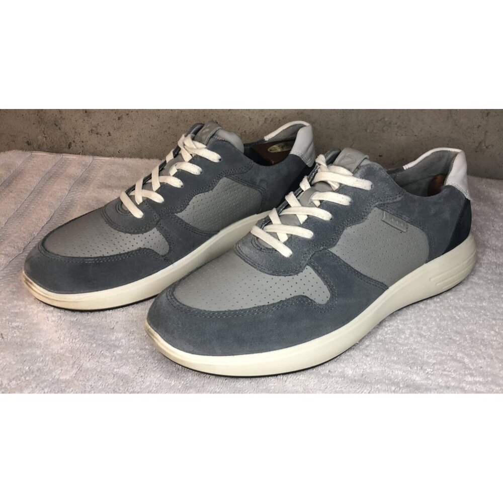 ECCO Men's Soft 7 Runner Retro Sneaker Shoes EU 44 US 10 Gray Suede & Leather